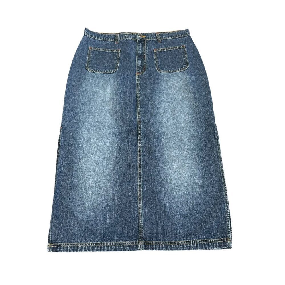 Baileys Point omen's Jeans Blues Denim Maxi Skirt Vintage Style Size 14 Waist 36